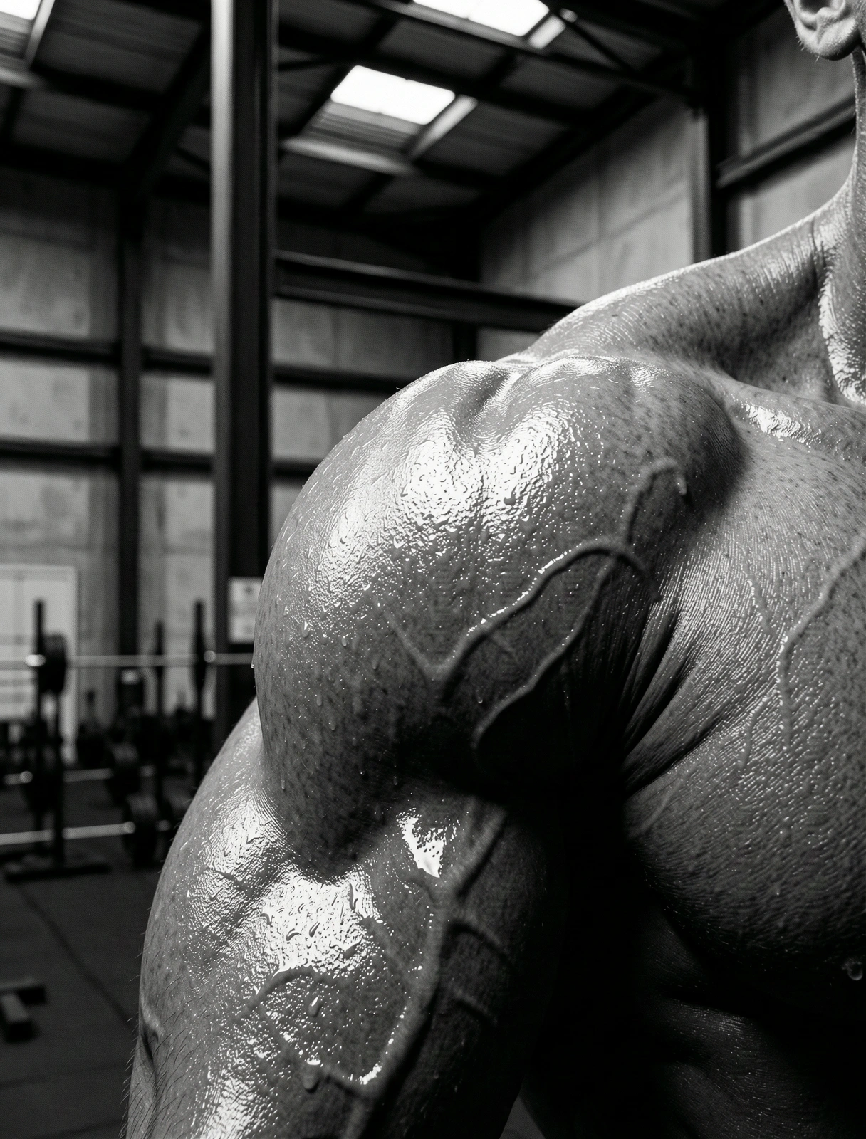 Close up of anatomical muscle tension
